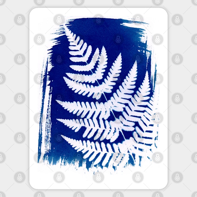 cyanotype fern Sticker by Indigoego